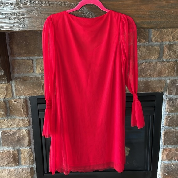 STAUD Cherry Red Organza Mini Dress NWT - Picture 6 of 6